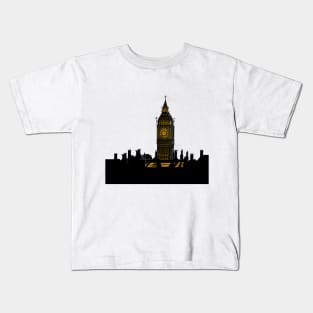 Big Ben and rooftops of London Silhouette Kids T-Shirt